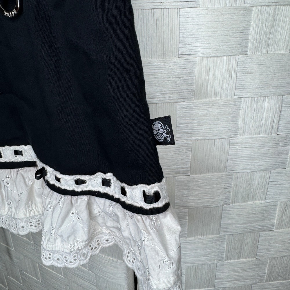 Tripp NYC Black Lace Up Back Maid Ruffle Mini Skirt XXL Goth - Picture 3 of 8